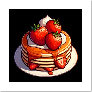 Strawberry Pancakes Posters and Art